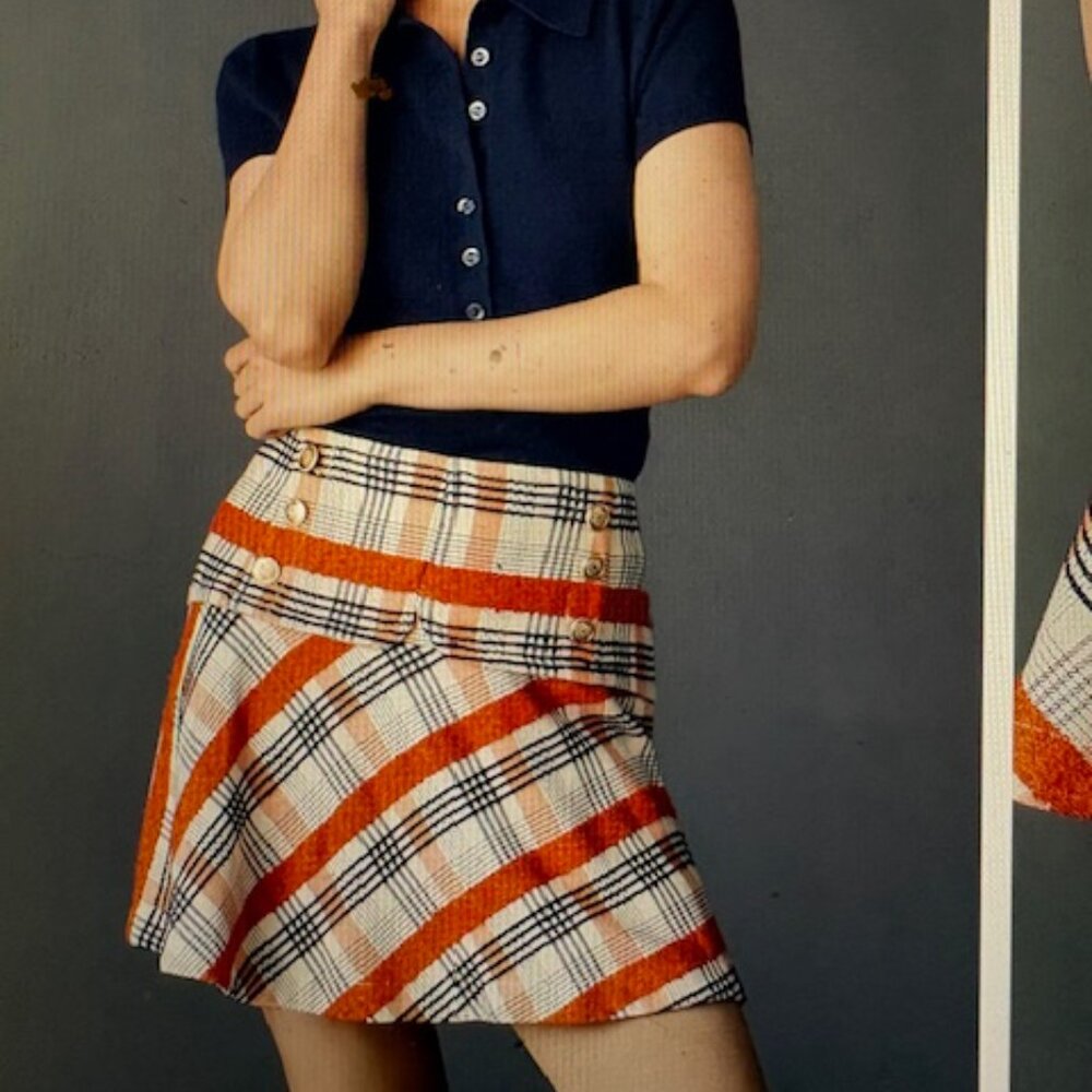 Maeve Tweed Button Front Mini Skirt, NWT, Sz L, $138